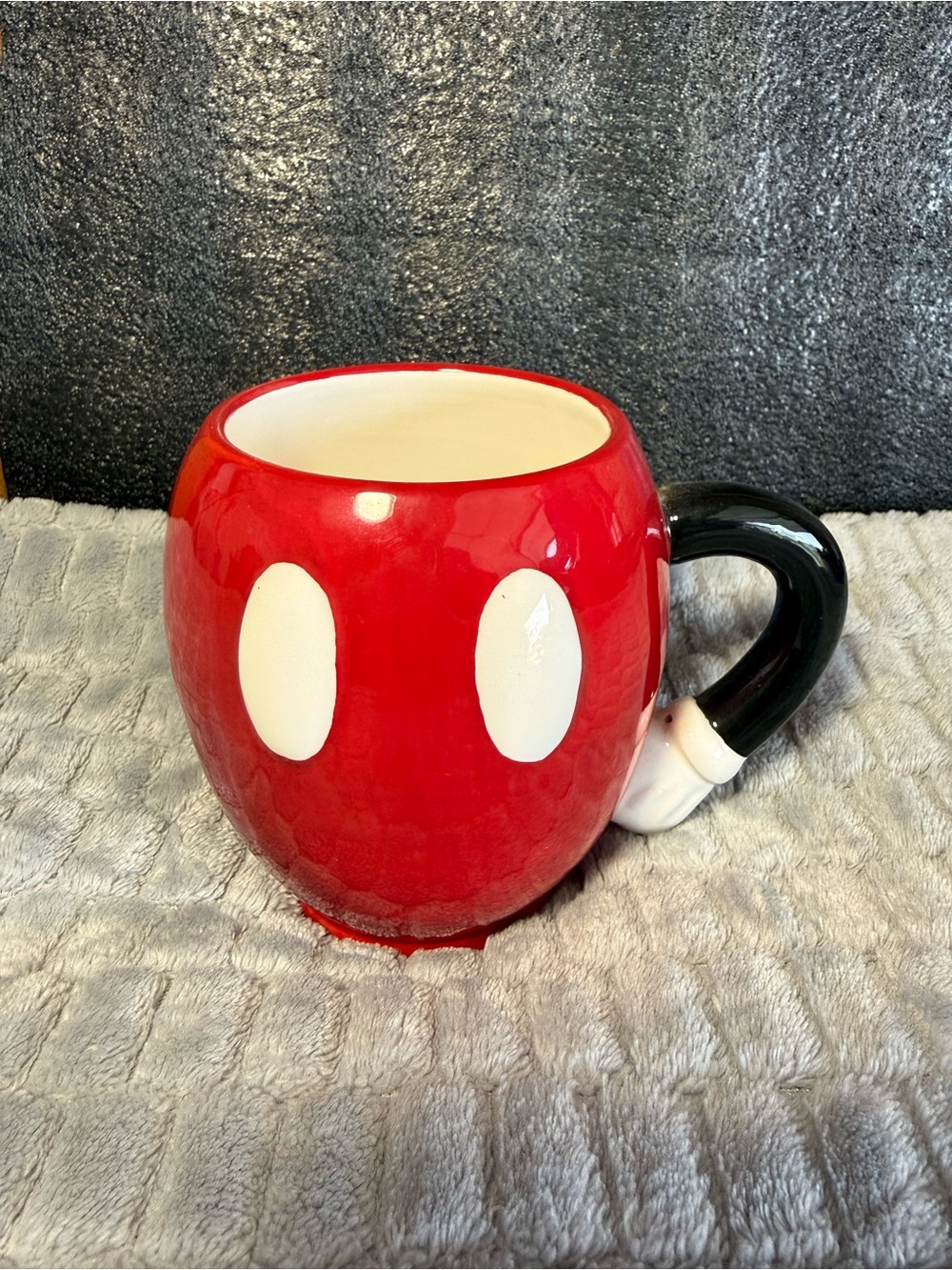 Disney Red Ceramic Character Mug with Black Handle and White Accents